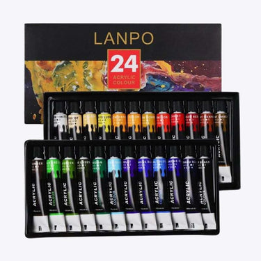 Acrylic paint set with 24 colors